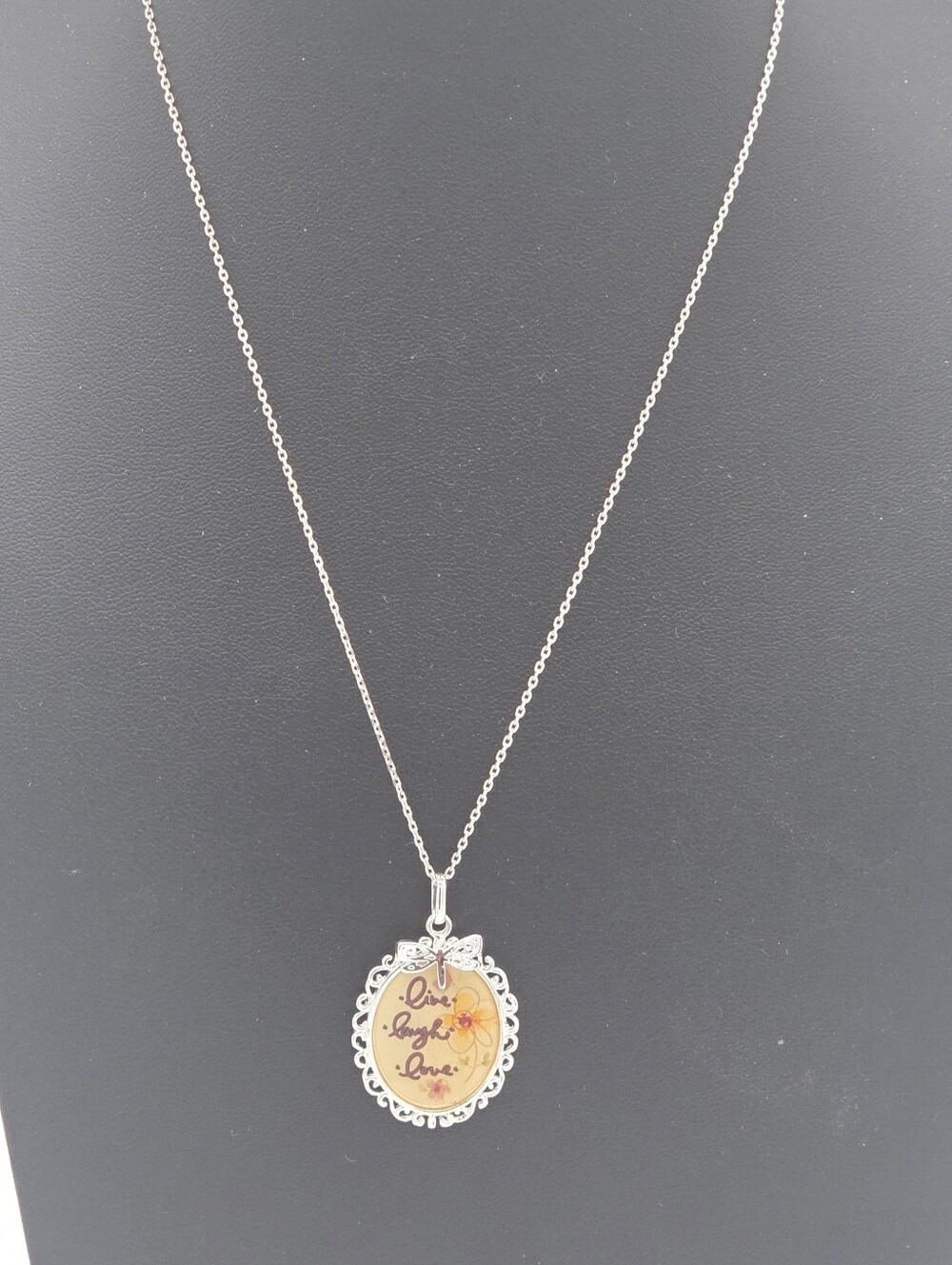 Kathy Davis Scattered Joy 'Live Laugh Love' Yellow Floral Pendant Necklace